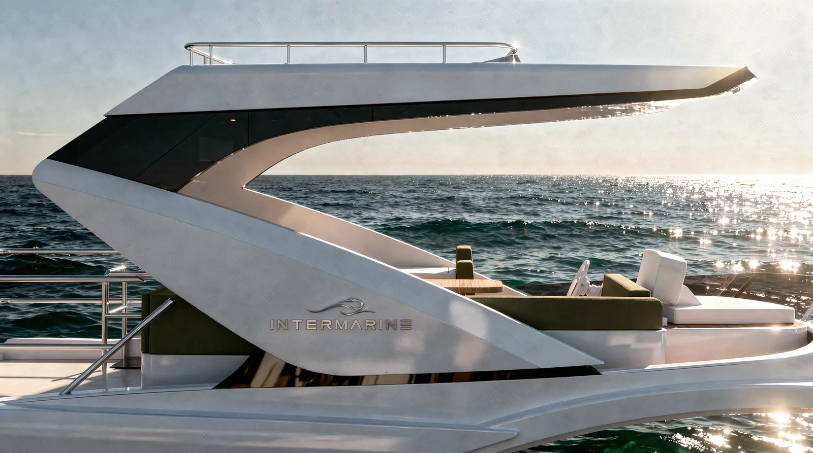 Intermarine 56 — um detalhe do acabamento, fotografia de acervo do estaleiro